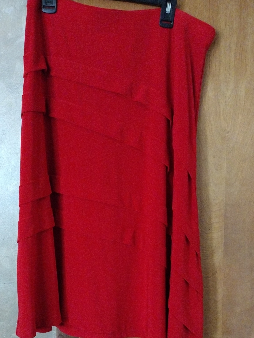 Cato Red Asymmetrical Tiered Dress